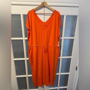 Bright Orange Torrid Midi Dress